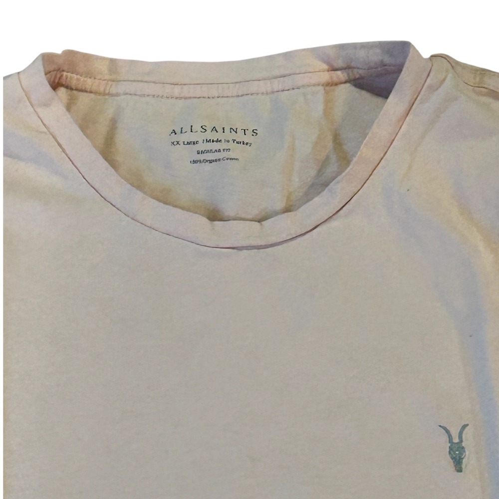 AllSaints‎ Graphic Logo T-Shirt Mens XX Large Pink Casual Short Sleeve Tee